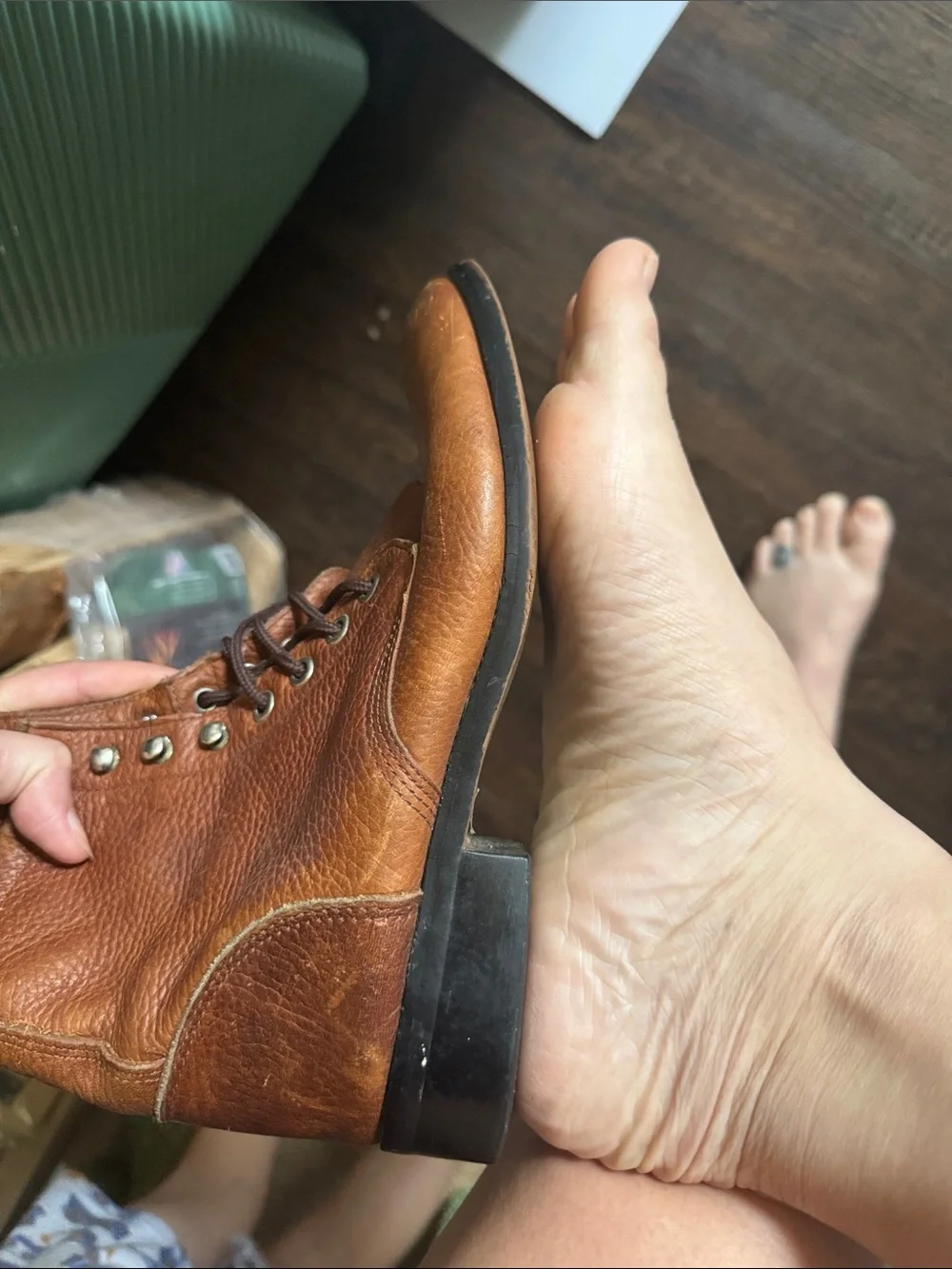 Vintage Justin Boots Tan Leather Chukka Boots with Kiltie Fringe